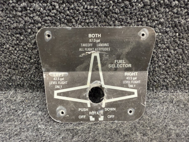 1205125-12 Fuel Selector Placard (Peeling) For Sale