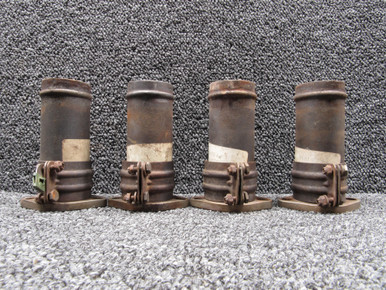 099001-102 Grumman AA-1A Exhaust Risers Assy Full Set of 4 and Brackets
