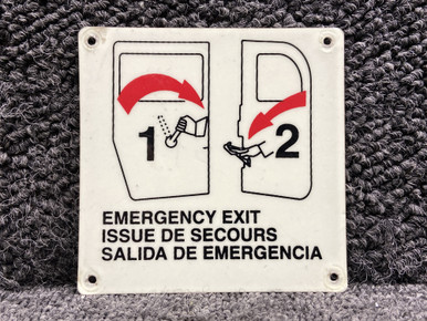 1201999-24 Cessna T206H Cargo Door Emergency Exit Placard For Sale