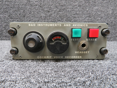 25001-00312 B and D Instruments 18 VDC Cockpit Voice Recorder Control Box