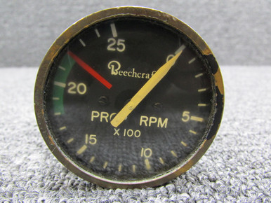 Beechcraft 99 Cloudy Face propeller Tachometer Indicator Has Worn Paint