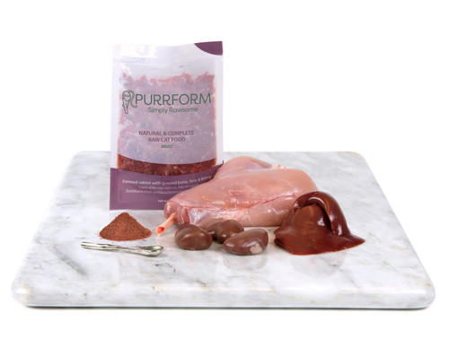 farmed rabbit and ground bone liver and kidney with meat 70g