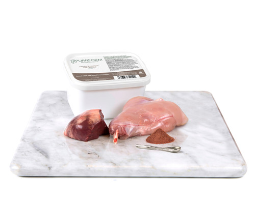 farmed rabbit with ground bone and ox heart with meat kitten 450g