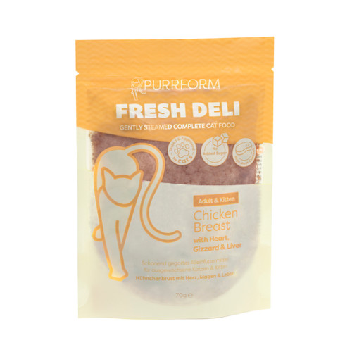 Chicken breast with heart, gizzard and liver 70g pouch