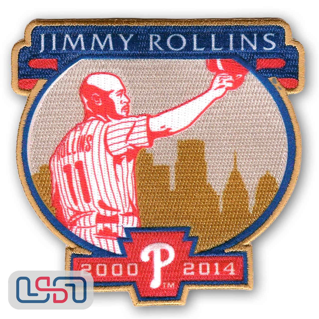Jimmy Rollins player worn jersey patch baseball card (Philadelphia