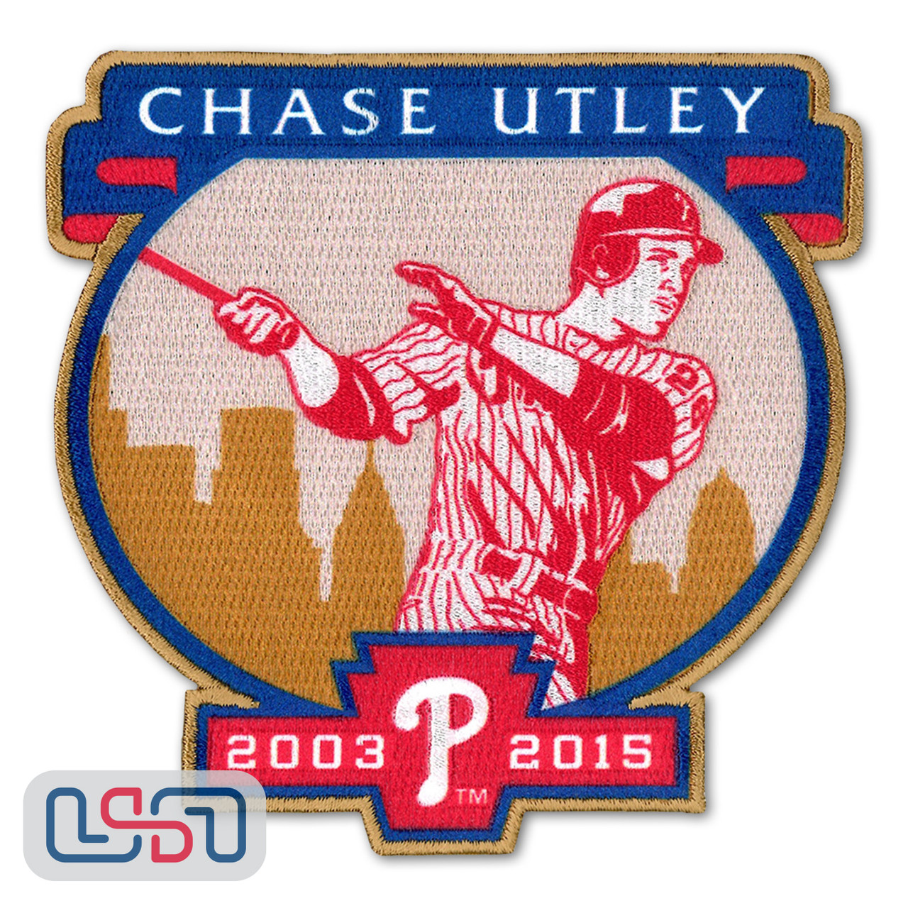 CHASE UTLEY PHILADELPHIA PHILLIES RETIREMENT MLB FAN PATCH - Bucks County  Baseball Co.