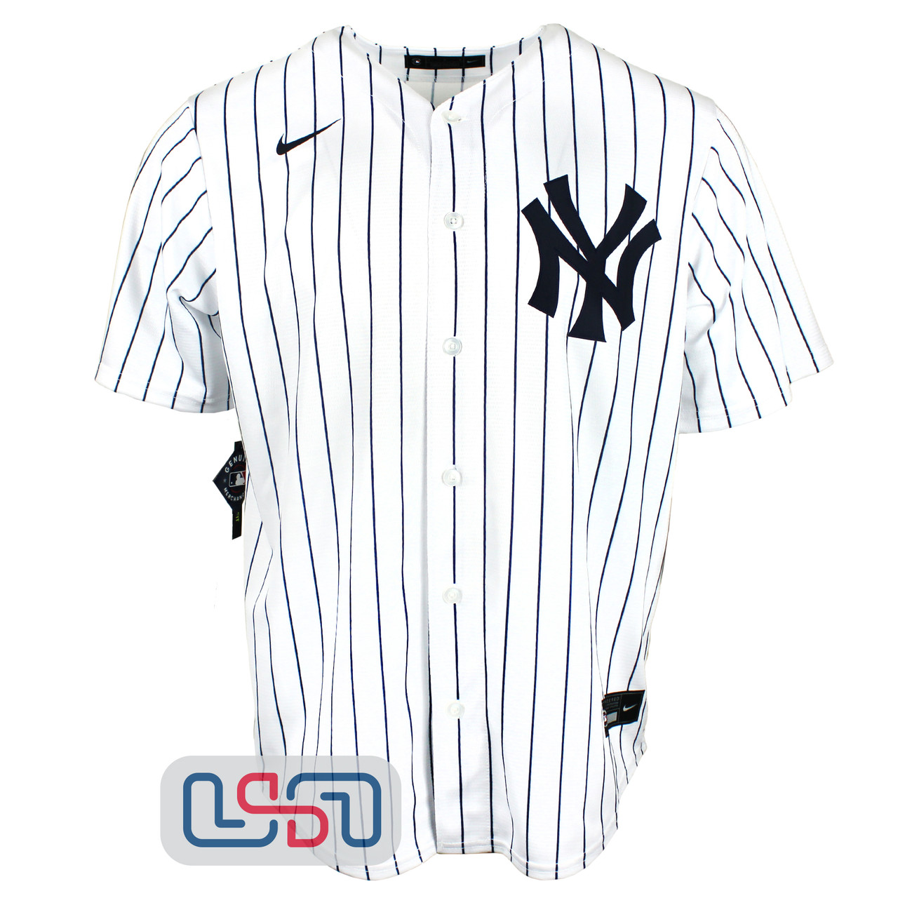21014 Nike NEW YORK YANKEES Authentic Game 100% REAL NIKE Jersey White P/S  48