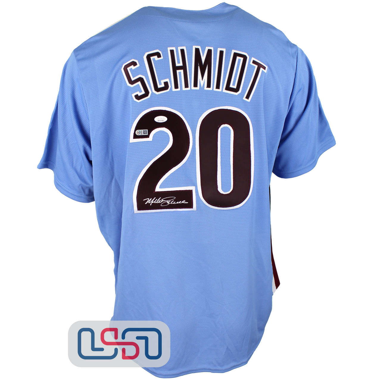 Mike Schmidt Autographed Blue Authentic Phillies Cooperstown Jersey JSA Auth