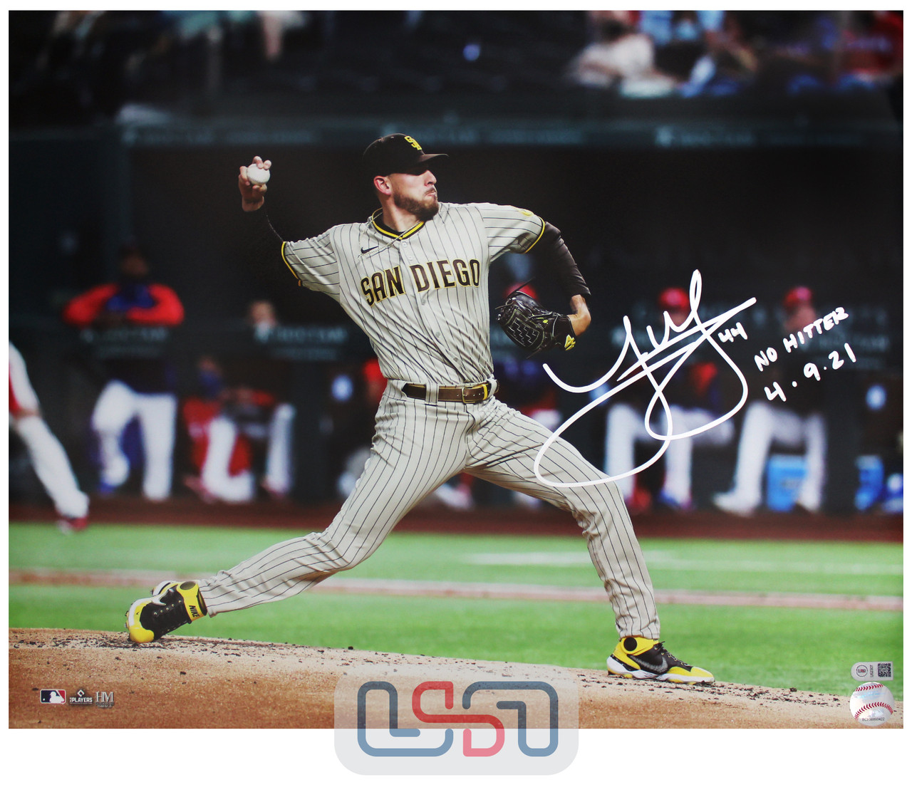 Joe Musgrove Signed Padres 16x20 Photo Inscribed No Hit Joe (USA SM)