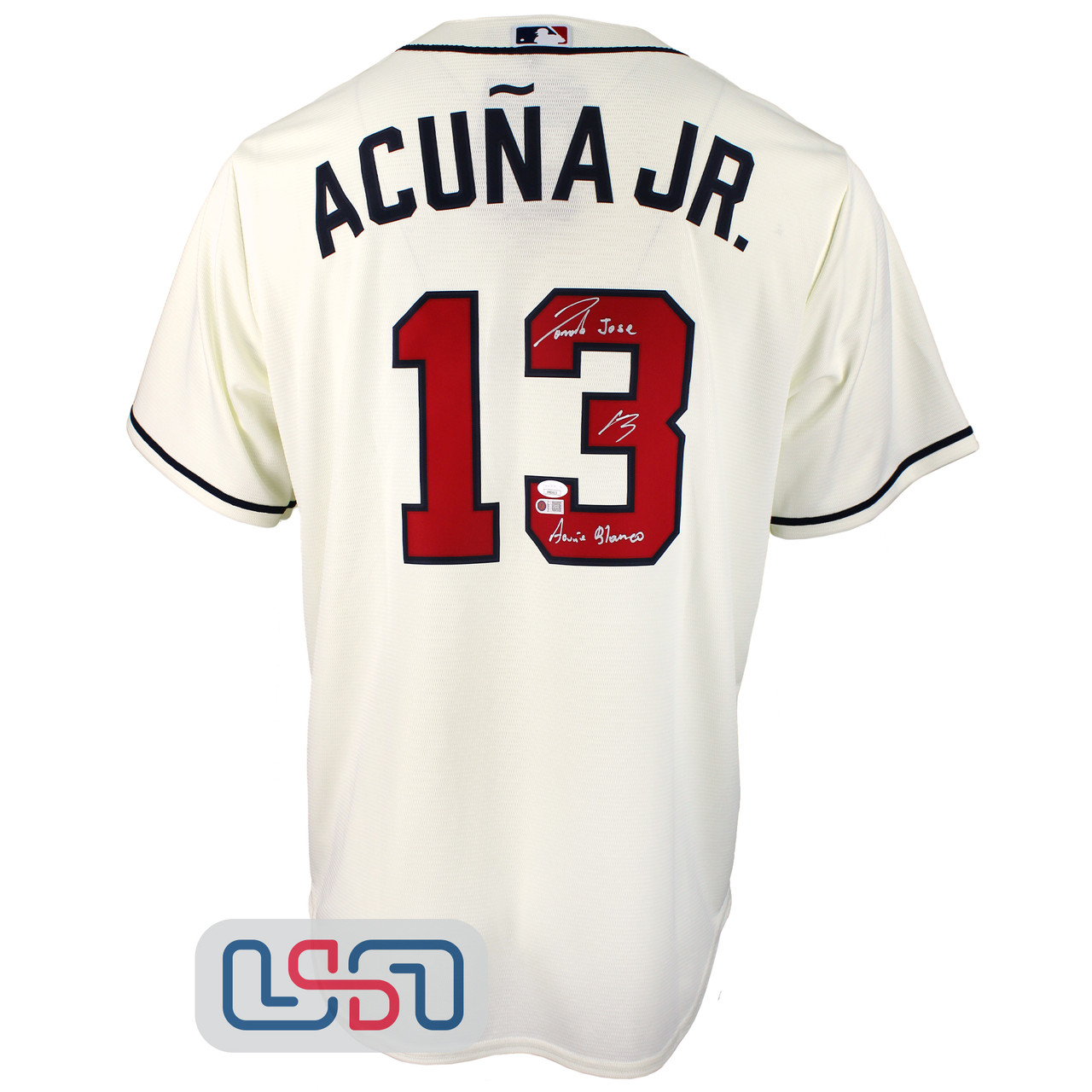 Ronald Acuna Jr 2018 NL ROY Autographed Atlanta Braves Nike Baseball Jersey  - JSA COA