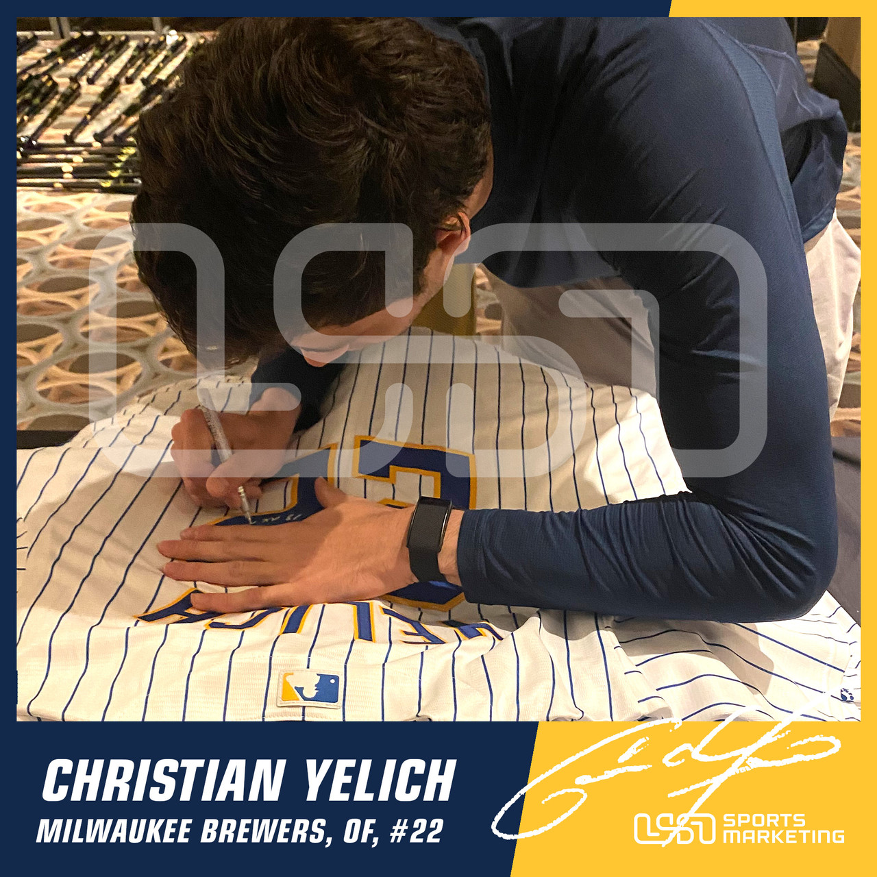 Milwaukee Brewers Christian Yelich Autographed Blue Majestic