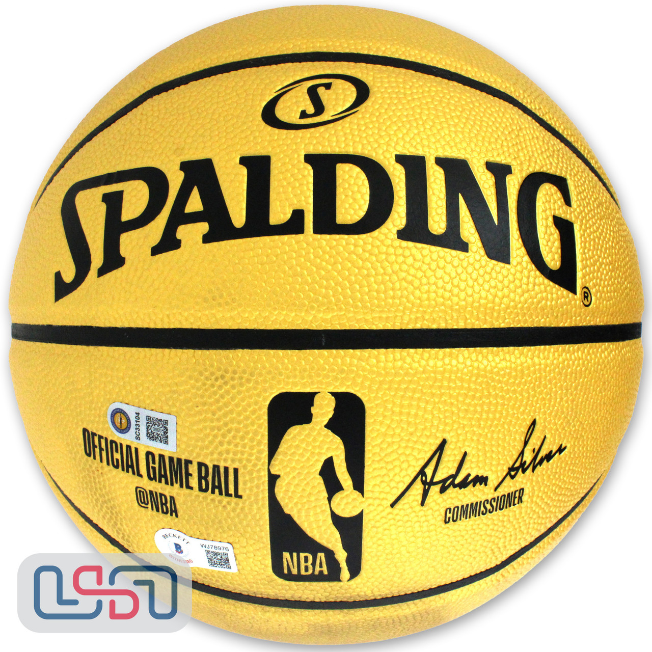 Stephen Curry Warriors Signed Autographed Gold Spalding NBA Basketball USA  SM
