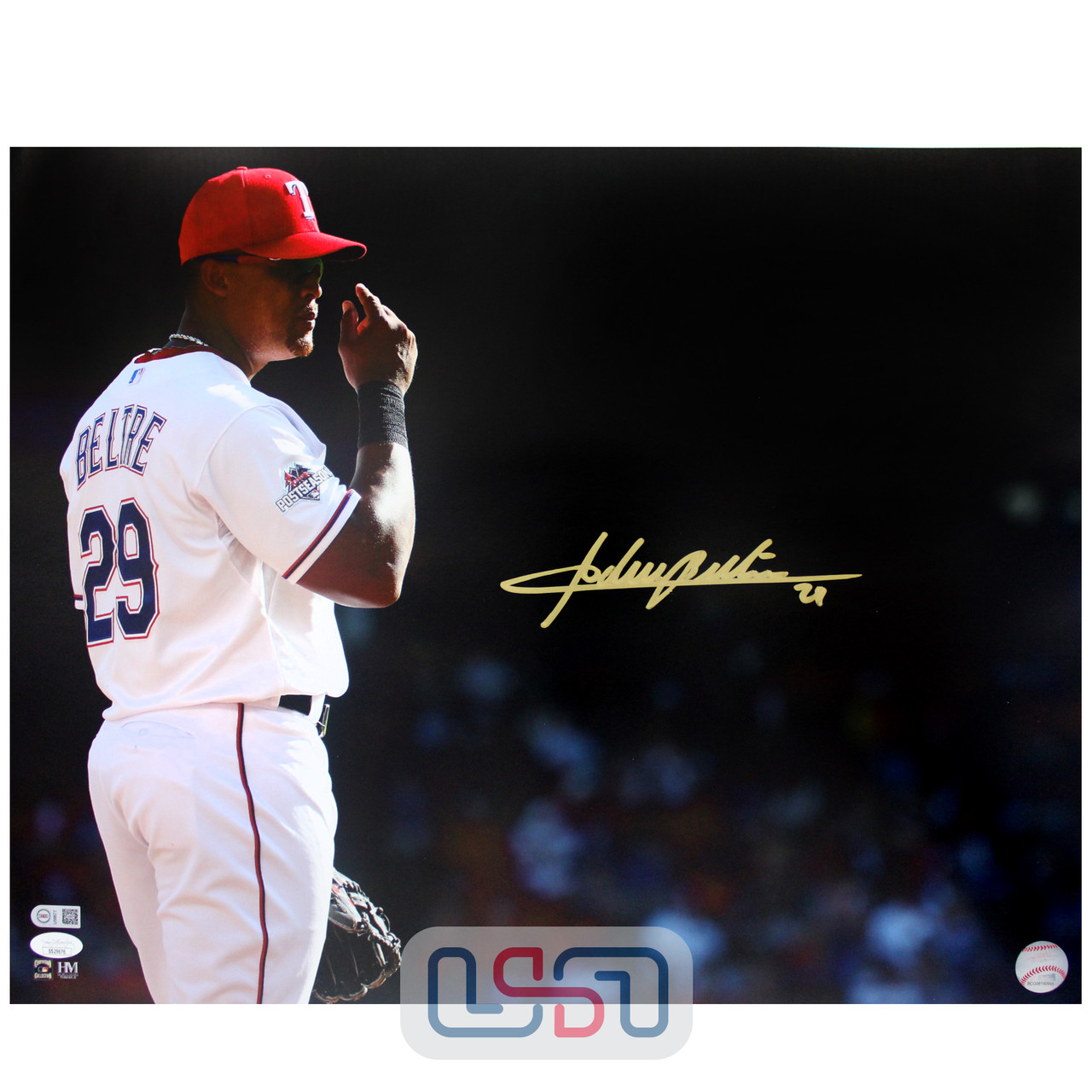 Adrian Beltre Autographed 16x20 Photo Texas Rangers With David