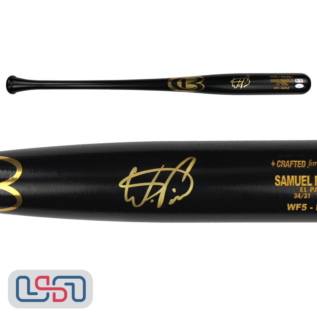 Wander Franco Rays Autographed Cooperstown Bat Company WF-5 Game Model Bat  JSA