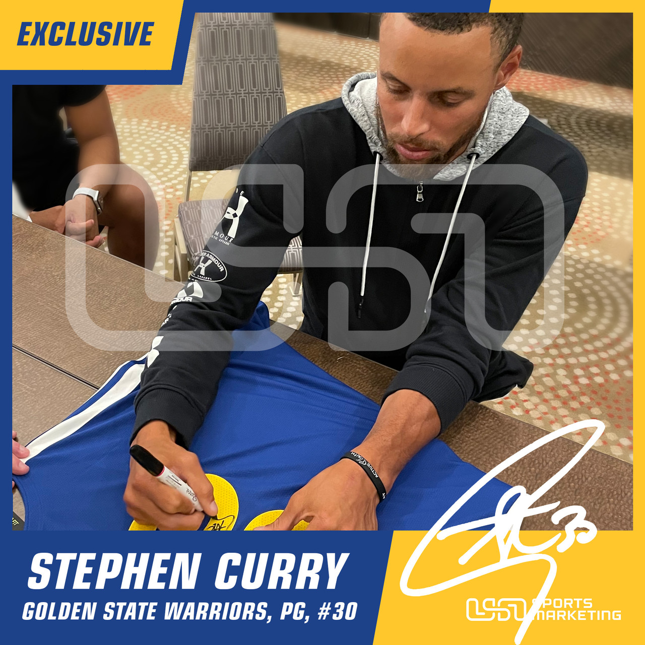 Golden State Warriors Stephen Curry Autographed Yellow Jordan