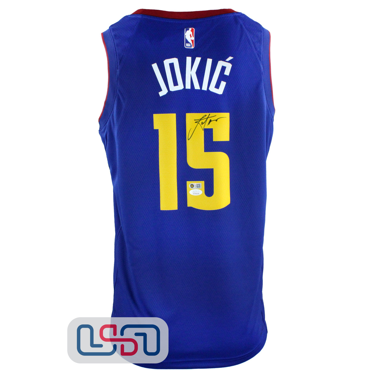 Nikola Jokic Autographed Nuggets Blue Mile High Swingman Jordan Jersey USA  SM