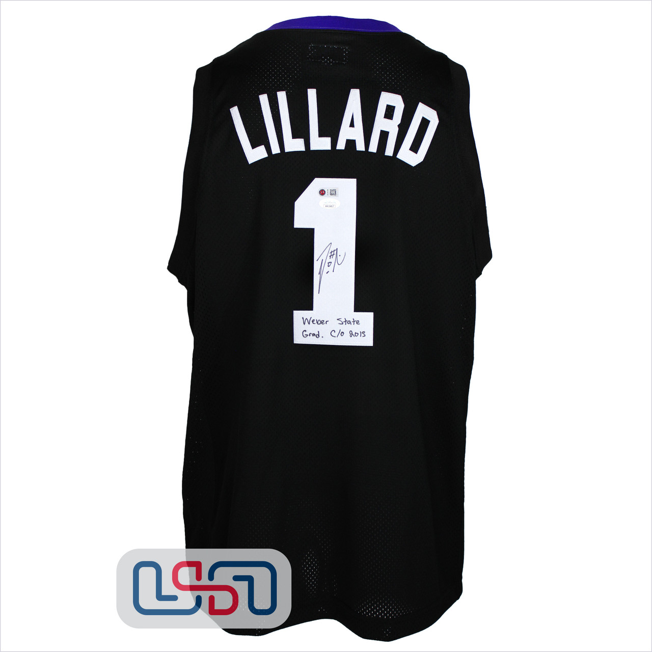 Damian Lillard 1 Weber State Black Basketball Jersey