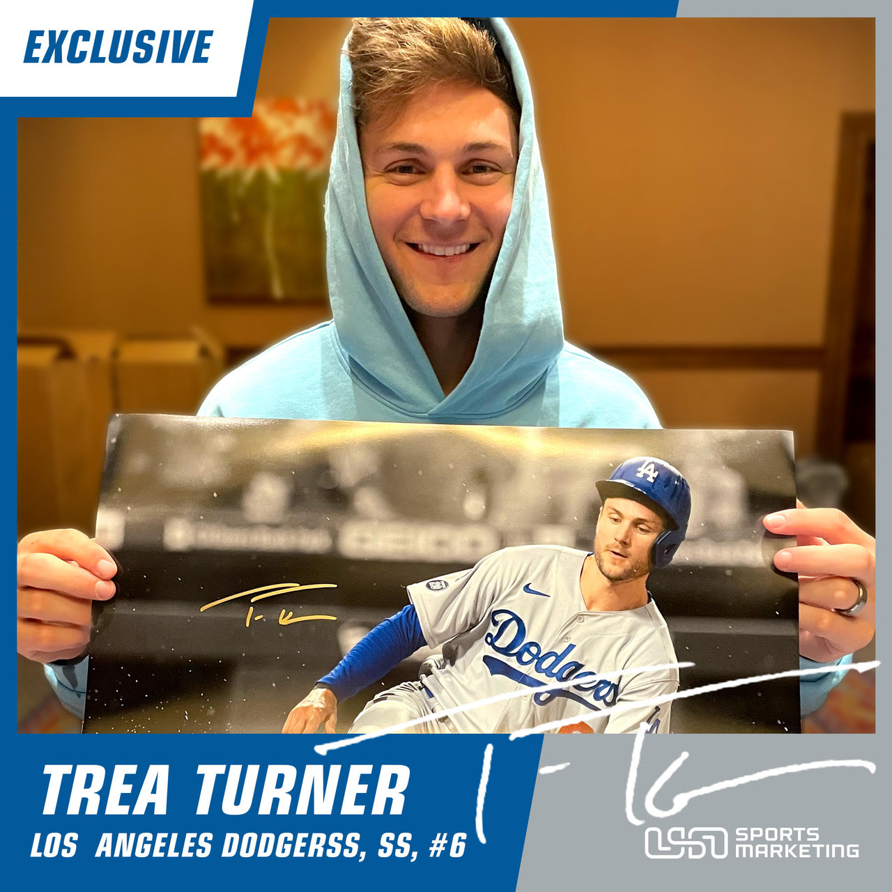 All-Star Trea Turner MLB Authenticated Autographed Los Angeles Dodgers  Jersey