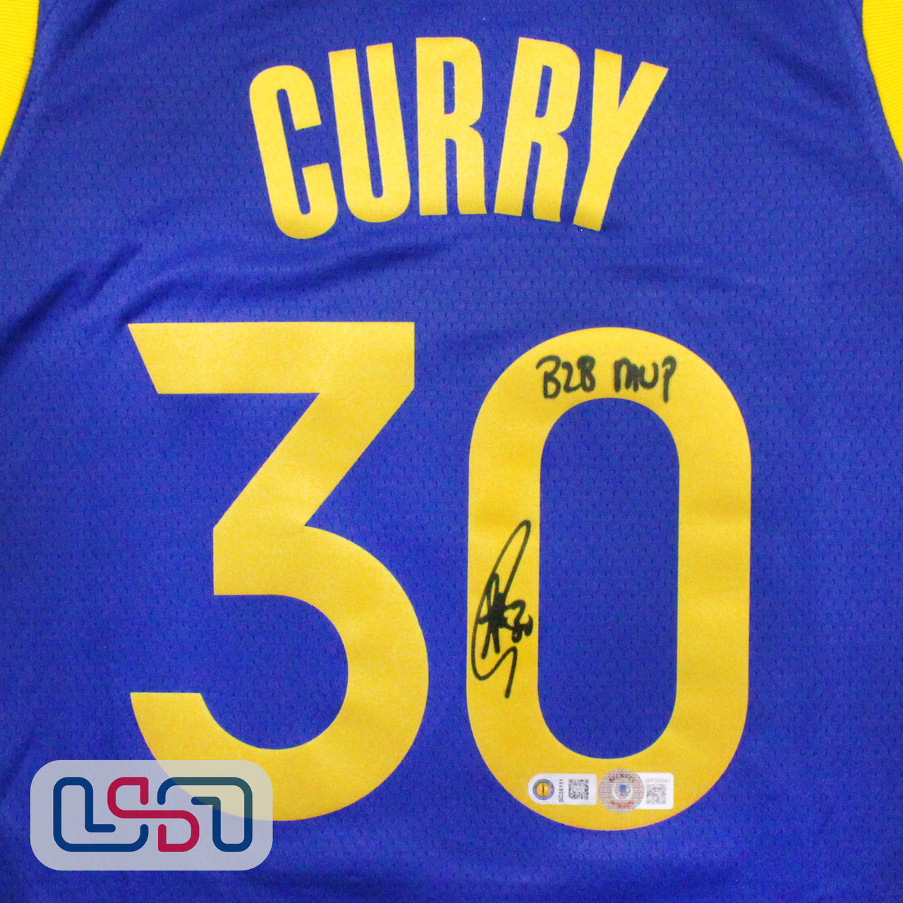 Stephen Curry Golden State Warriors Autographed Blue Nike Swingman Jersey  with B2B MVP 1516 Inscription