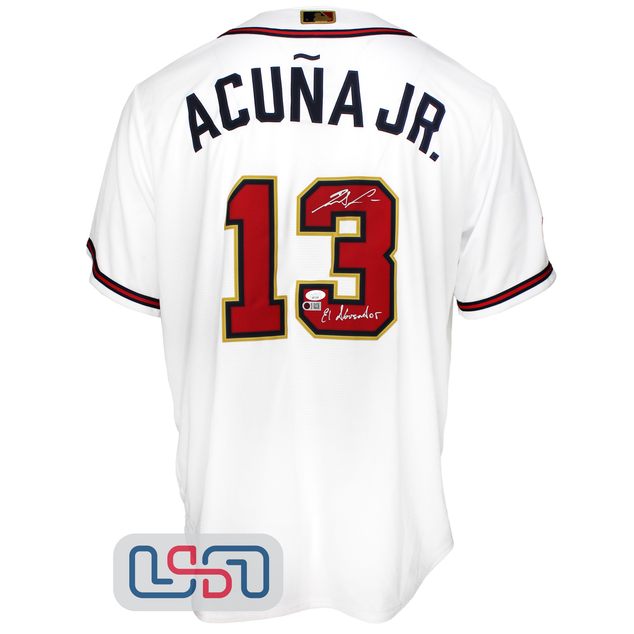Ronald Acuna Jr. Signed Atlanta Braves Nike Red MLB Jersey with 3  Inscriptions