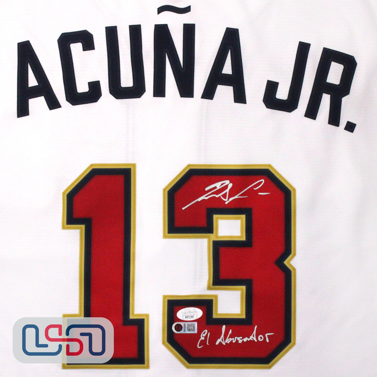 Ronald Acuna Jr. Signed Braves Jersey Inscribed El Abusador (JSA & USA  SM)