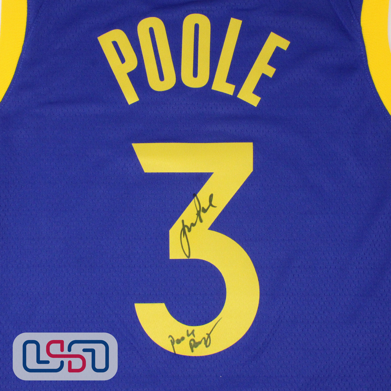 Jordan Poole Autographed Golden State Blue Swingman Jersey - BAS