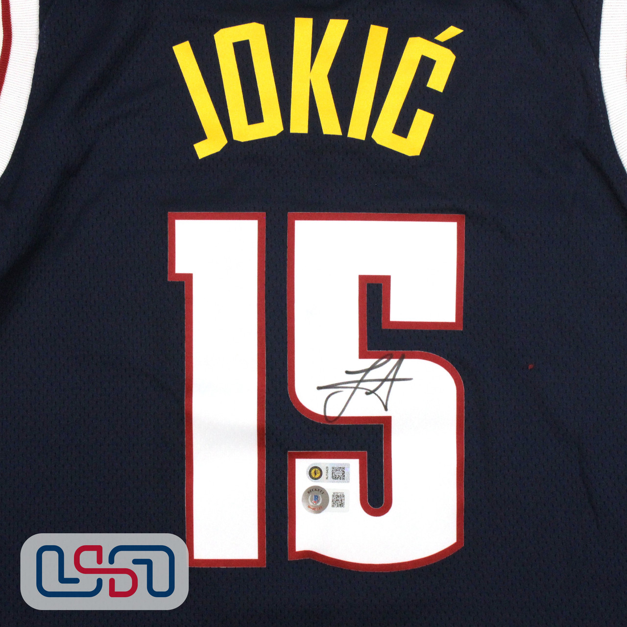 Nikola Jokic Signed Autographed Denver Nuggets Blue Nike Swingman