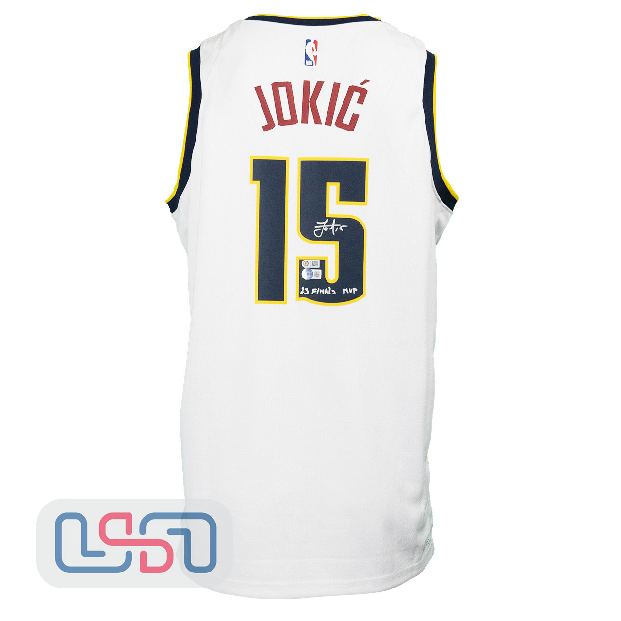 Nikola Jokic Signed "23 Finals MVP" Nuggets White Nike Swingman Jersey USA  SM - USA Sports Marketing