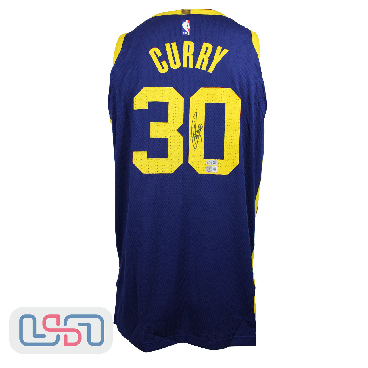 Stephen Curry Signed Warriors Blue Statement Jordan Authentic