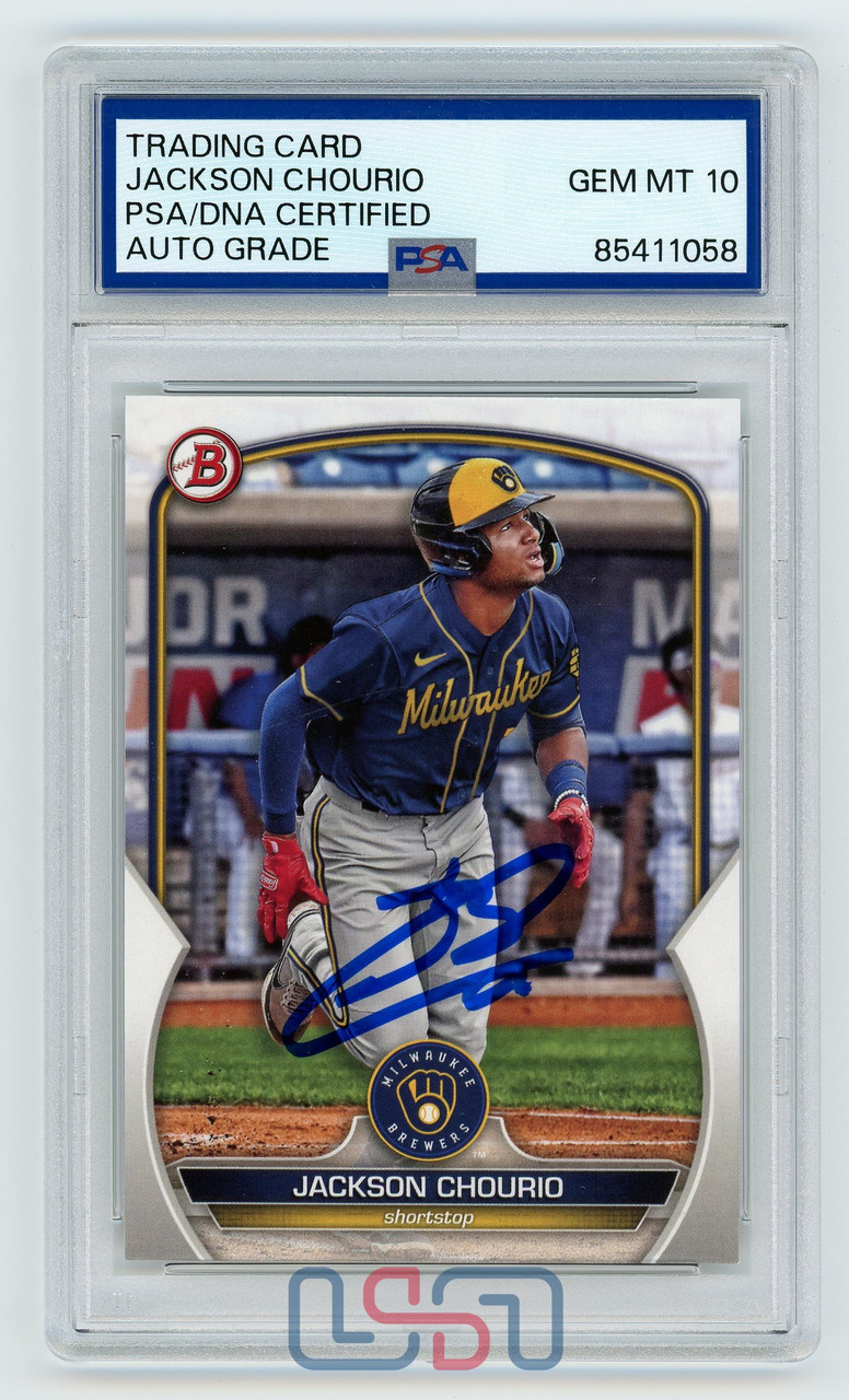 Jackson Chourio Signed Autographed 2023 Topps Bowman #BP-76