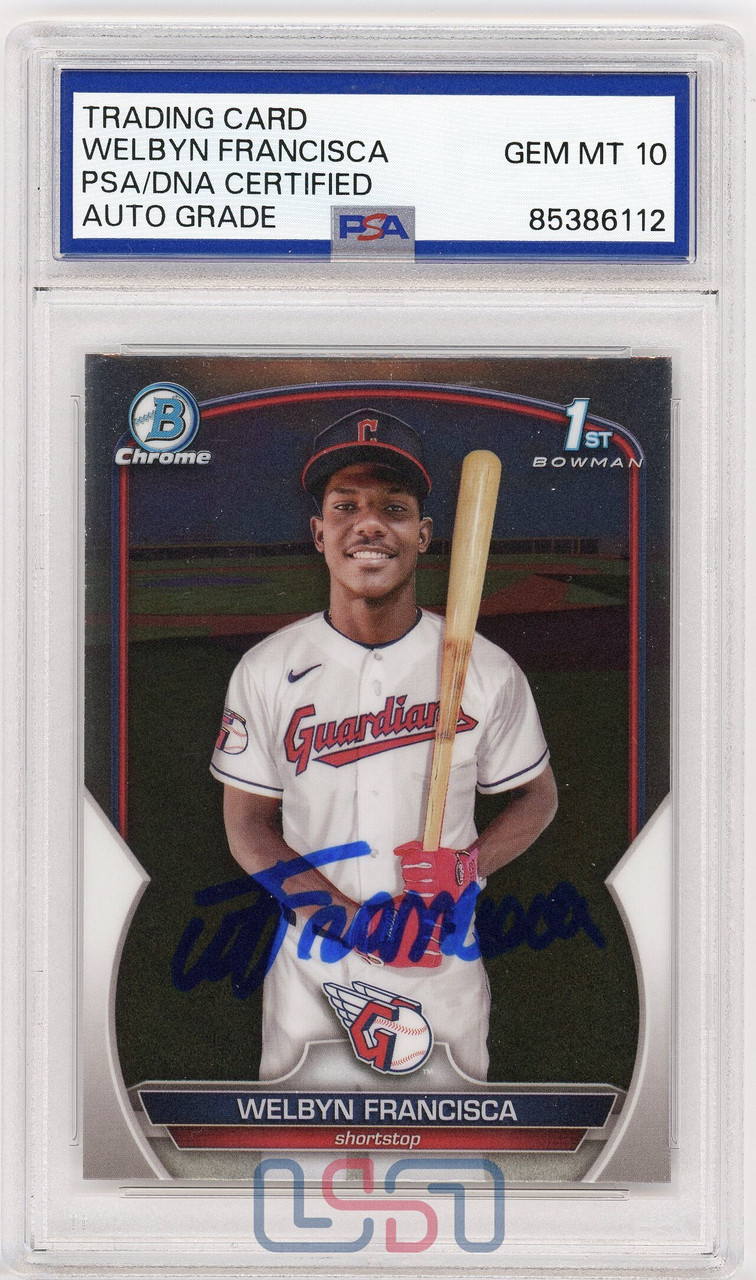 Welbyn Francisca Signed 2023 Topps 1st Bowman Chrome #BCP-228 PSA