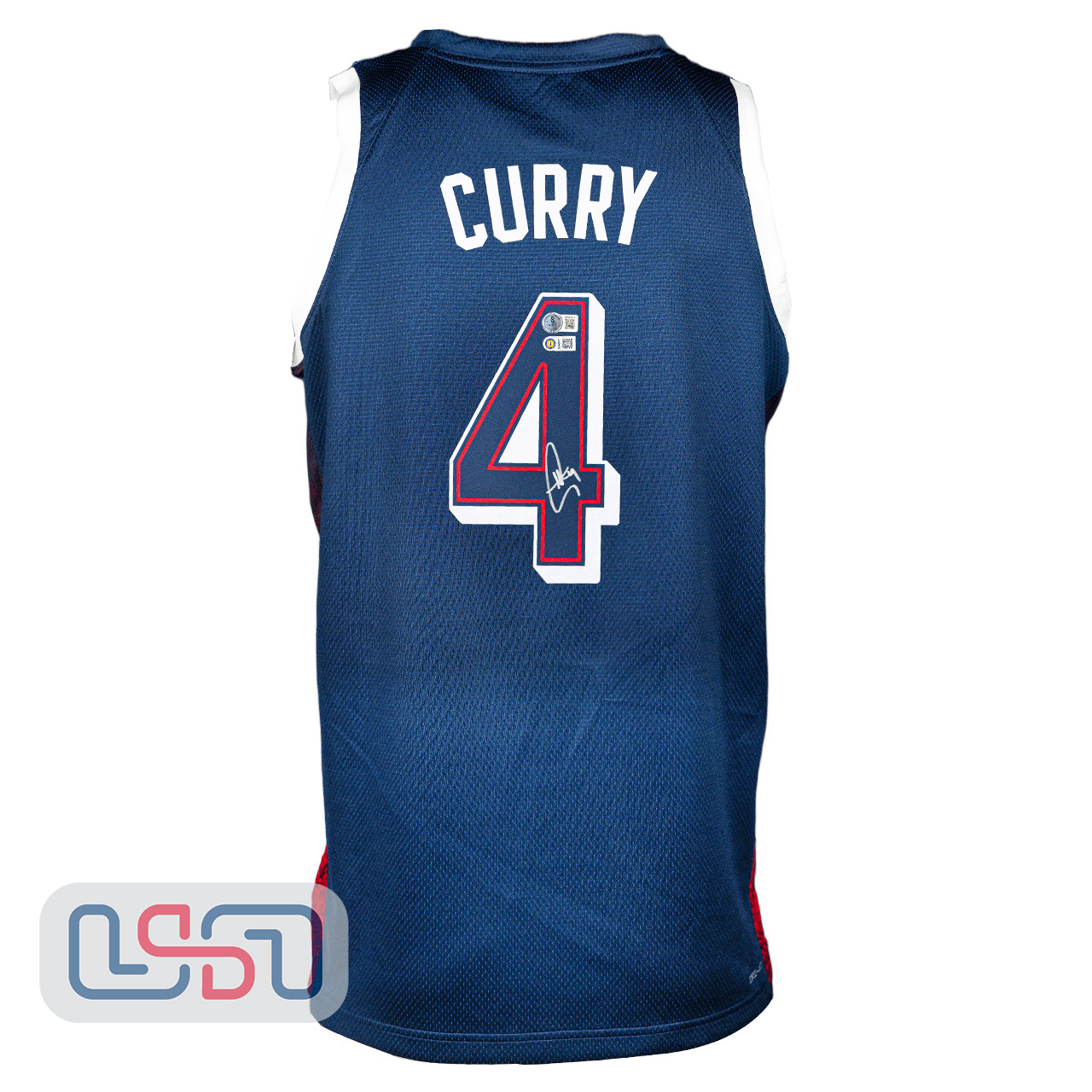 Stephen Curry Warriors Signed Nike Team USA Navy Swingman Jersey