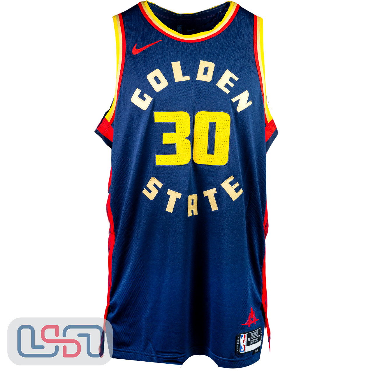 Stephen Curry Warriors Signed Nike Navy Authentic Jersey USA SM