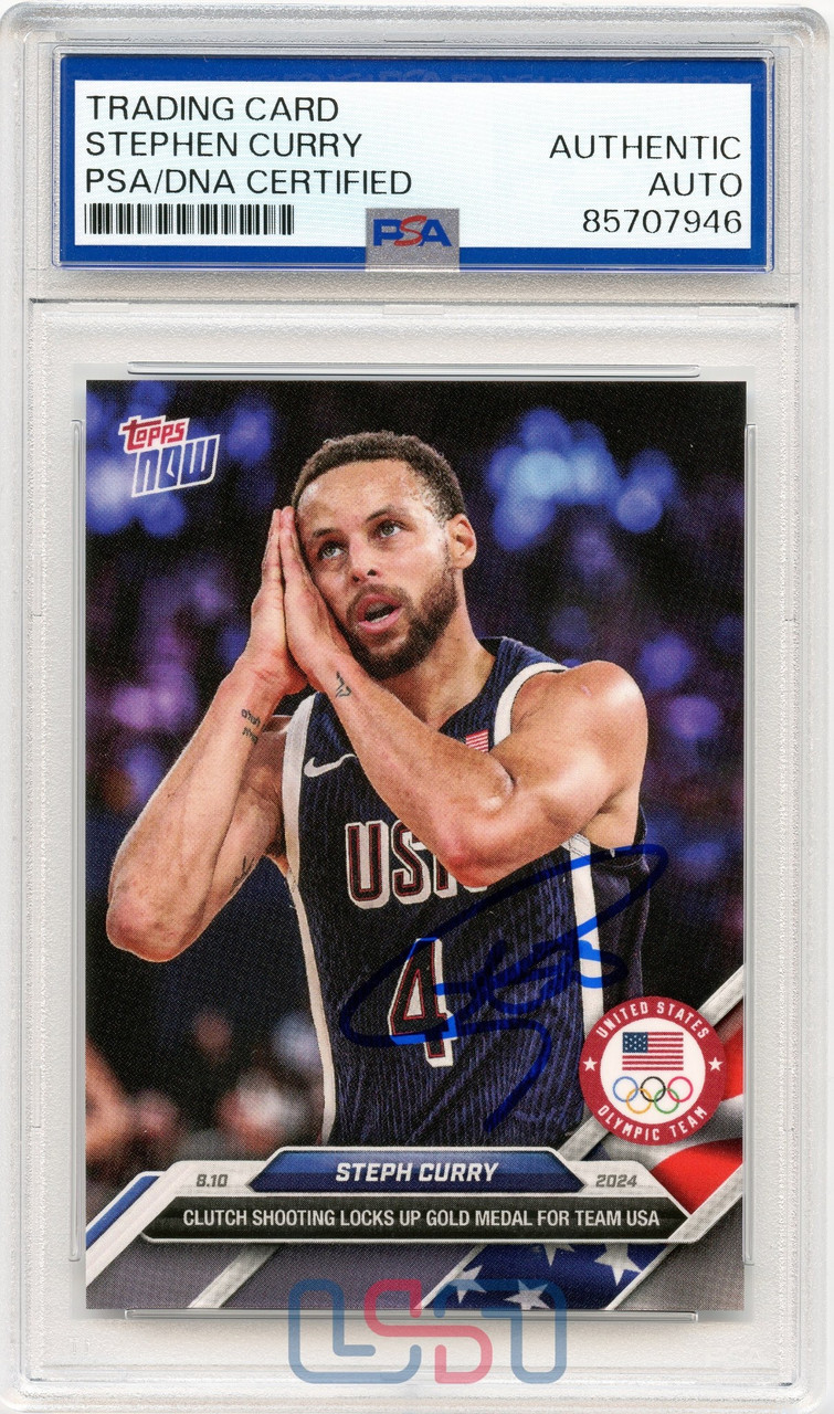 Steph Curry Warriors Signed 2024 Topps Now #27 PSA DNA AUTH - USA