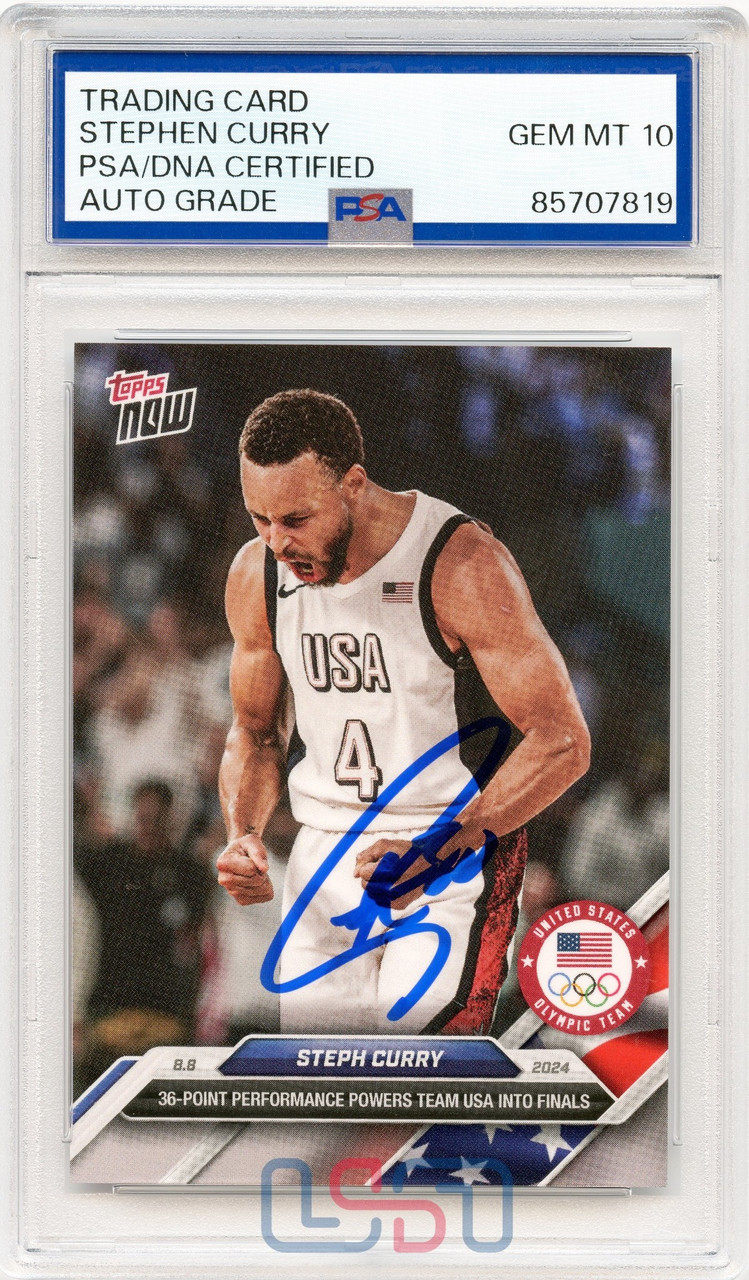 Steph Curry Warriors Signed 2024 Topps Now #22 PSA DNA GEM MT 10