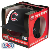 Chicago Cubs Matte Black Rawlings Mini MLB Baseball Batting Helmet