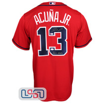 Ronald Acuna Jr. Autographed "Acuna Matata" Red Braves Nike Jersey JSA Auth
