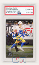 Justin Herbert Chargers Signed "NFL OROY" 2020 Panini Chronicles #PA3 PSA/DNA 10