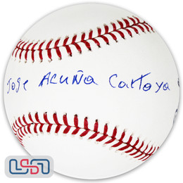 Luisangel Acuna Rangers Signed Full Name Major League Game Baseball JSA Auth