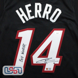 Tyler Herro Autographed "Boy Wonder" Heat Black Swingman Nike Jersey USA SM