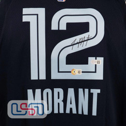 Ja Morant Signed Autographed Memphis Grizzlies Blue Nike Swingman Jersey BAS