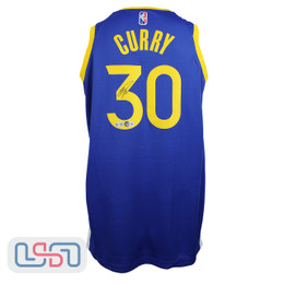 Stephen Curry Signed Warriors Blue NBA 75 Nike Swingman Jersey USA SM BAS 2