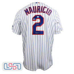 Ronny Mauricio Signed Printed New York Mets Majestic Jersey USA SM JSA