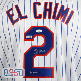 Ronny Mauricio Signed Autographed El Chimi NY Mets Majestic Jersey USA SM JSA