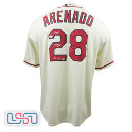 Nolan Arenado Signed "Nado 10x GG" Cream STL Cardinals Nike Jersey USA SM JSA #2