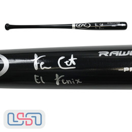 Felnin Celesten Mariners Signed "El Fenix" Black Rawlings Bat USA SM BAS