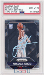 Nikola Jokic Denver Nuggets Signed Panini Prizm #335 Rookie Card