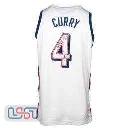 Stephen Curry Signed "Nuit Nuit" Nike Team USA White Swingman Jersey USA SM BAS