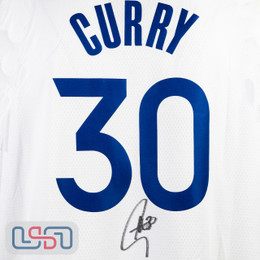 Stephen Curry Golden State Warriors Signed White Nike Swingman Jersey USA SM JSA