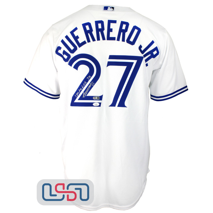 Vladimir Guerrero Jr. Signed "Impaler Jr" White Blue Jays Nike Jersey JSA Auth
